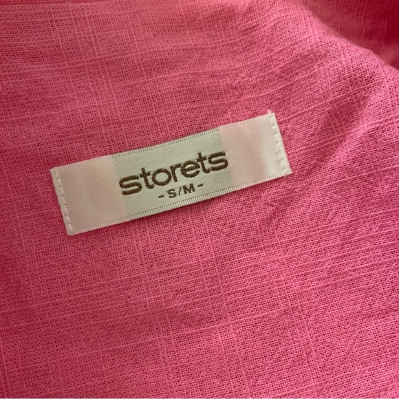 Storets Hot Pink Cotton Blazer S/M Oversized Lightweight Button Front Pockets - Picture 7 of 8